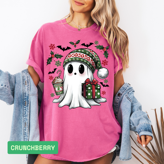 Comfort Colors Christmas Ghost Shirt β Funny Santa Holiday Tee - Evie's Dreamlands