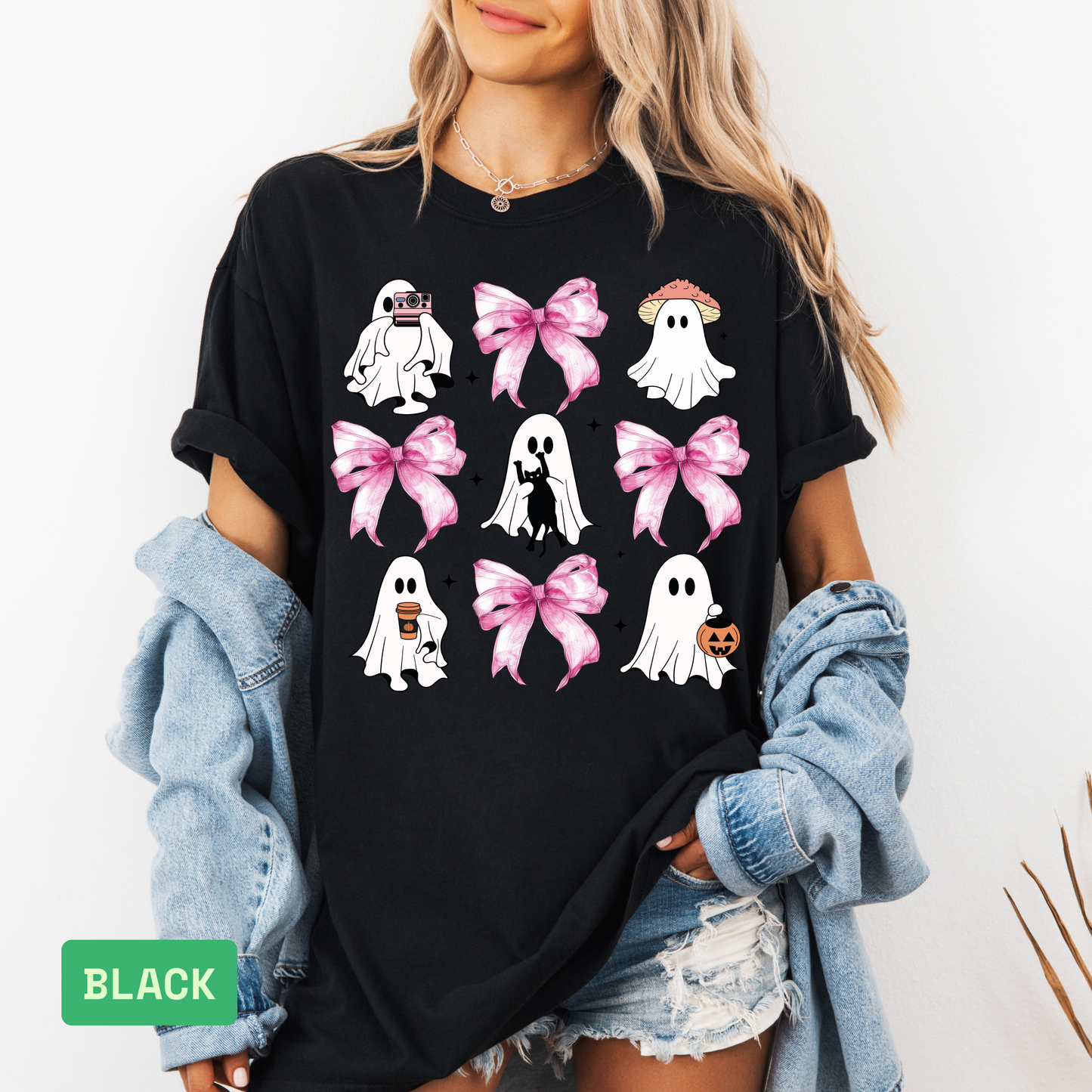 Pink Halloween T-Shirt | Spooky Breast Cancer Awareness Ghost & Pumpkin Tee - Evie's Dreamlands
