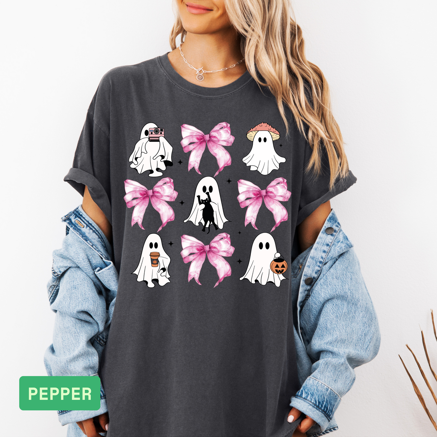 Pink Halloween T-Shirt | Spooky Breast Cancer Awareness Ghost & Pumpkin Tee - Evie's Dreamlands
