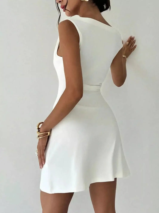 Off Shoulder Draped Mini Dress