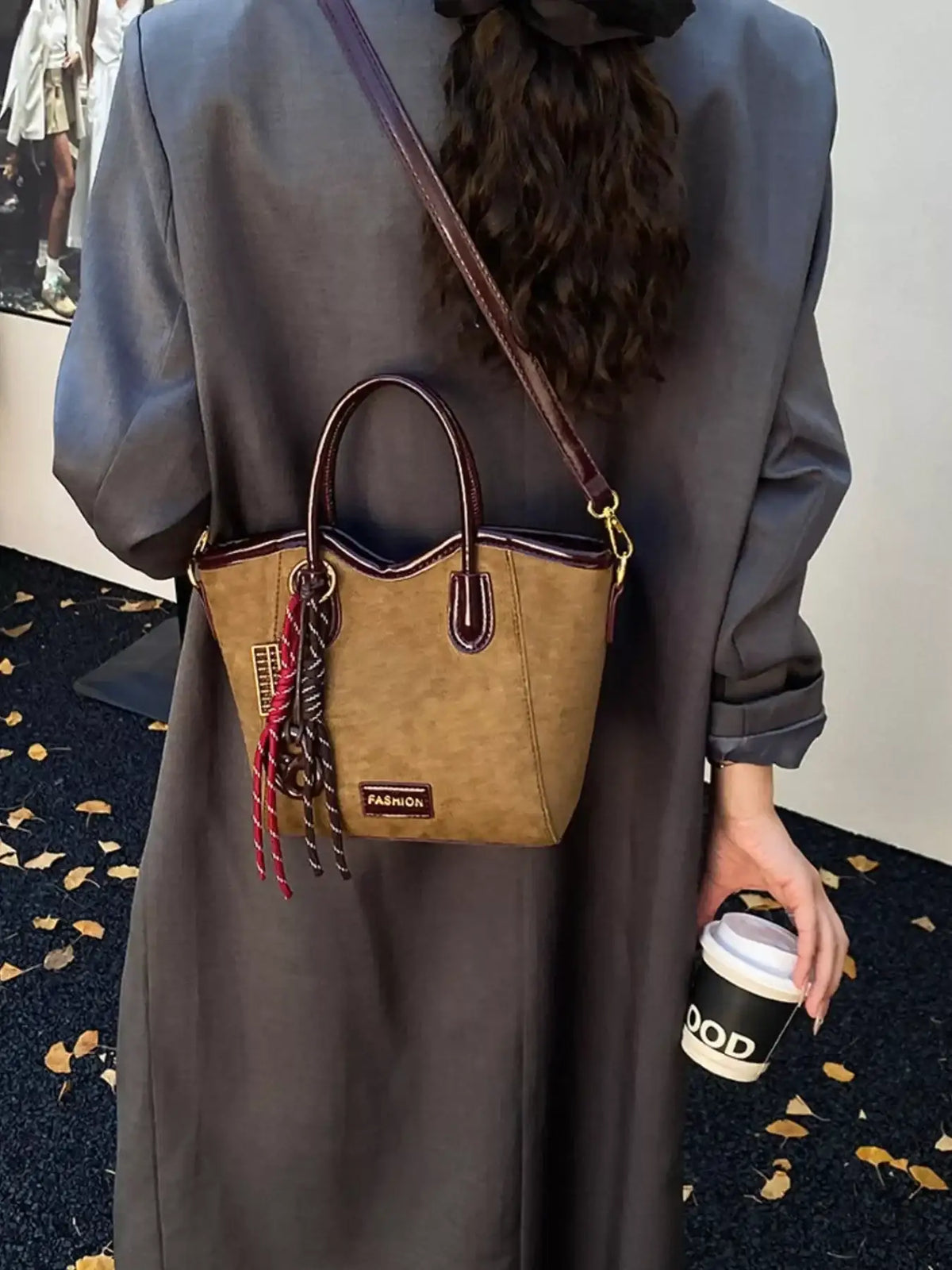 Suede Tote Bag – Medium Women's Everyday Shoulder Bag