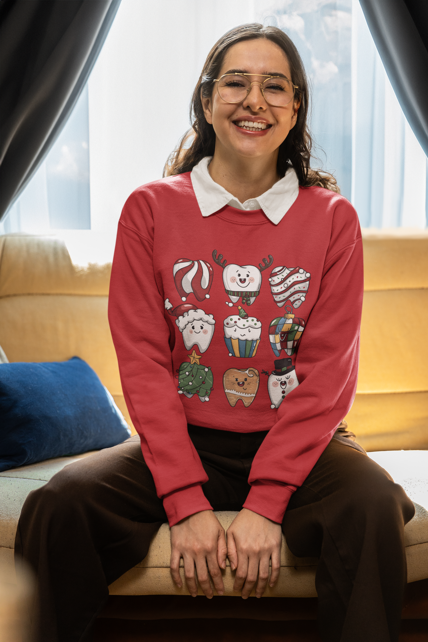 Christmas Tooth Crewneck Sweatshirt | Funny Dentist Holiday Gift