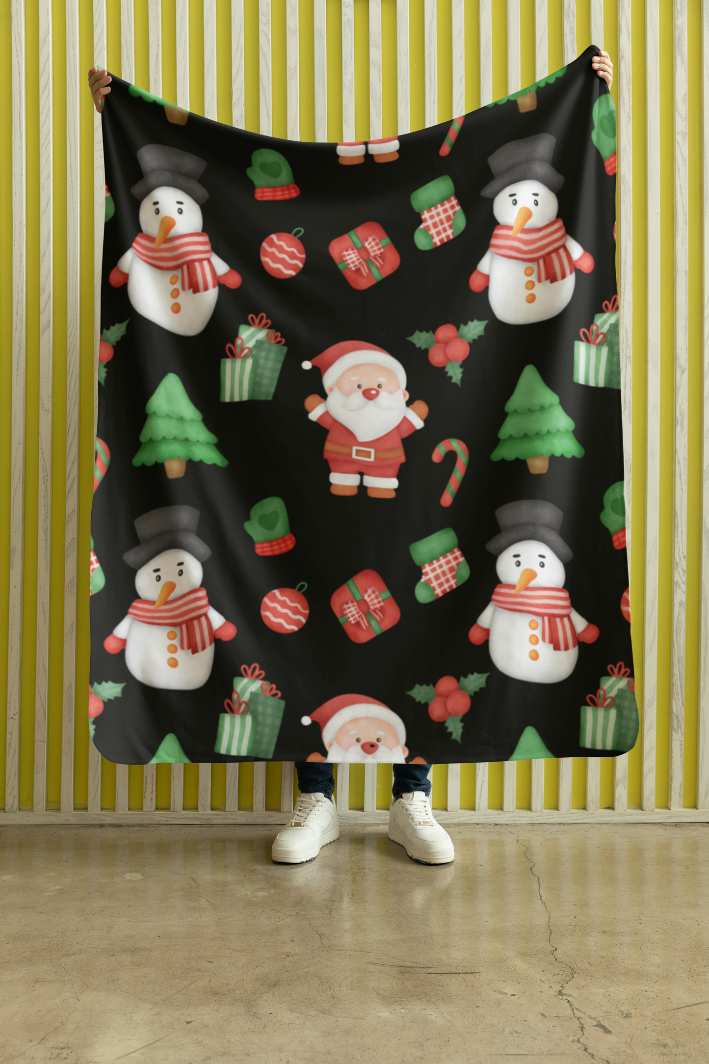 Cozy Santa & Snowman Christmas Throw Blanket | Holiday Home Decor