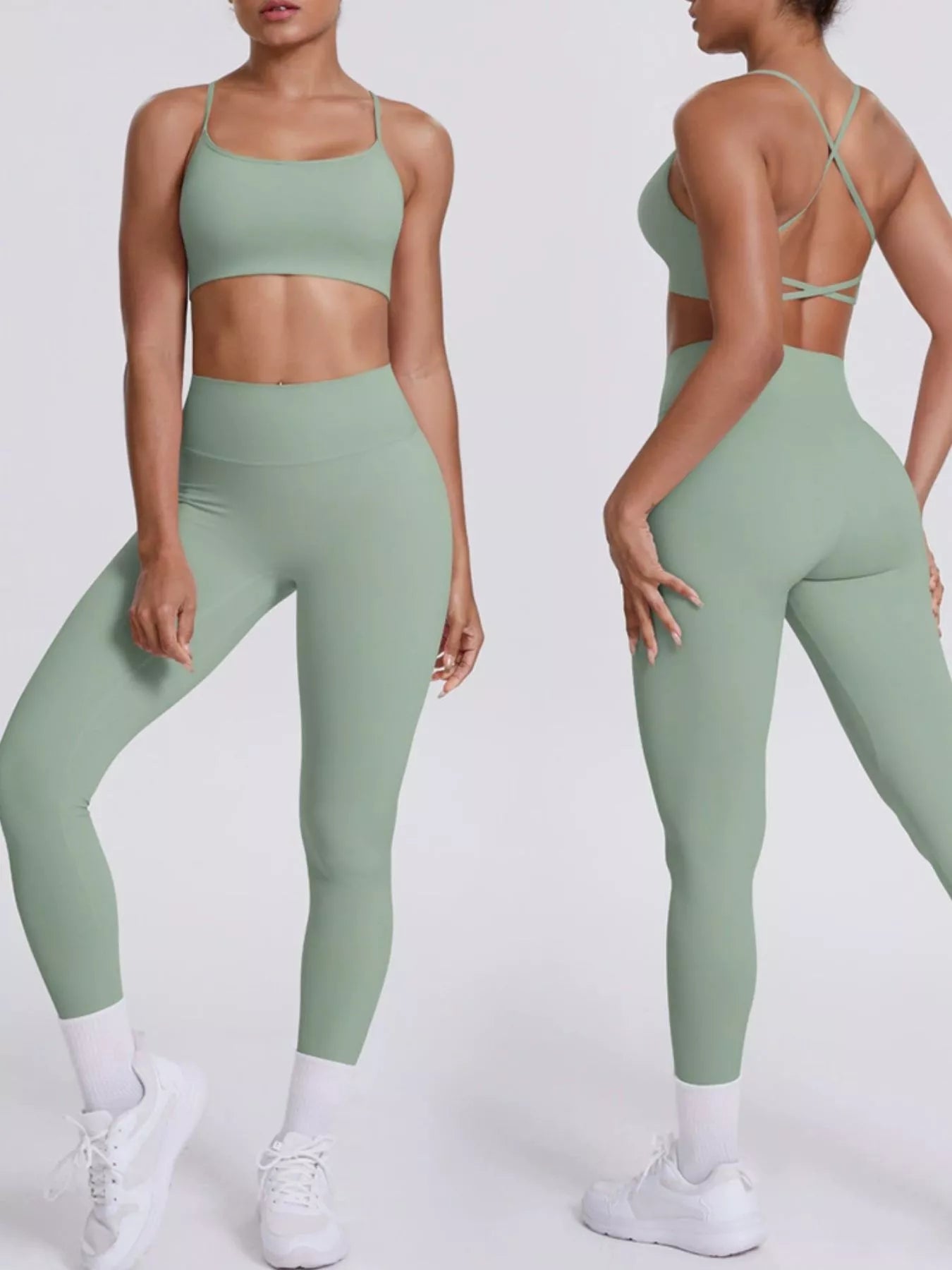 Criss-Cross Back Cami & Leggings Set