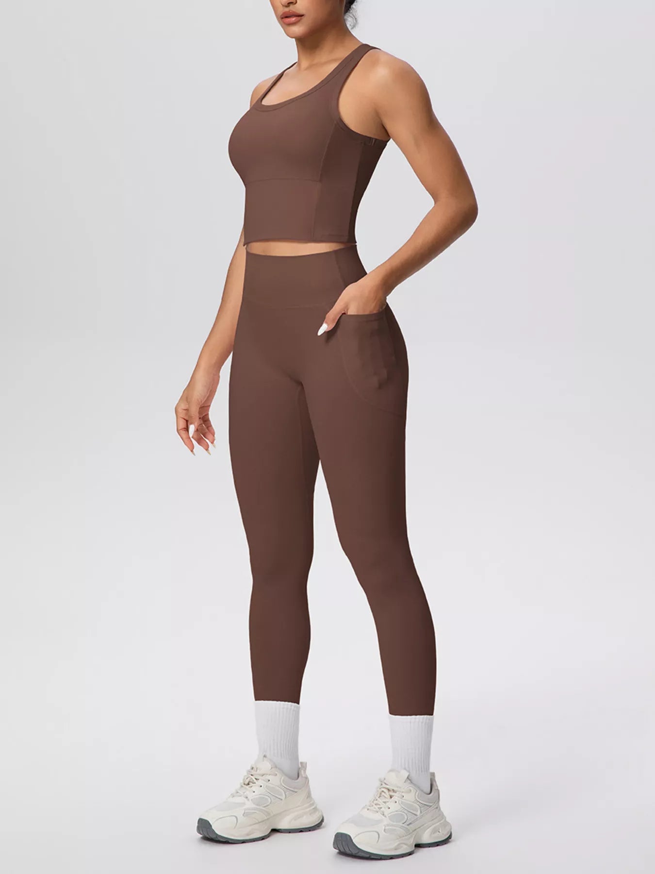 Scoop Neck Tank & High-Waisted Leggings Set