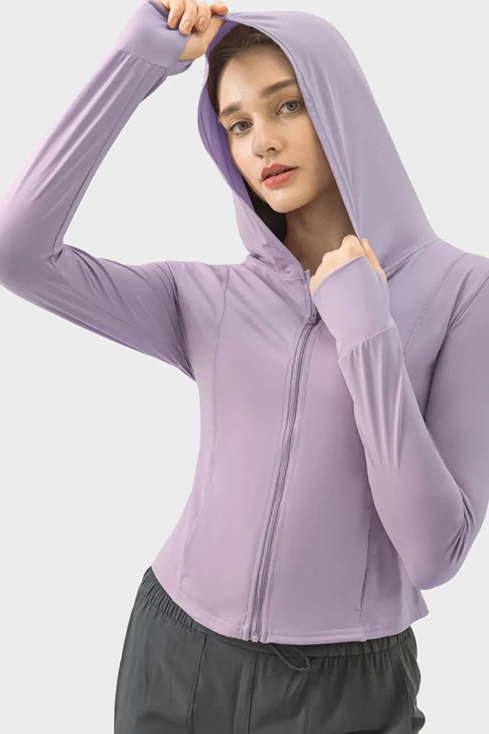 Zip Up Hooded Active Jacket