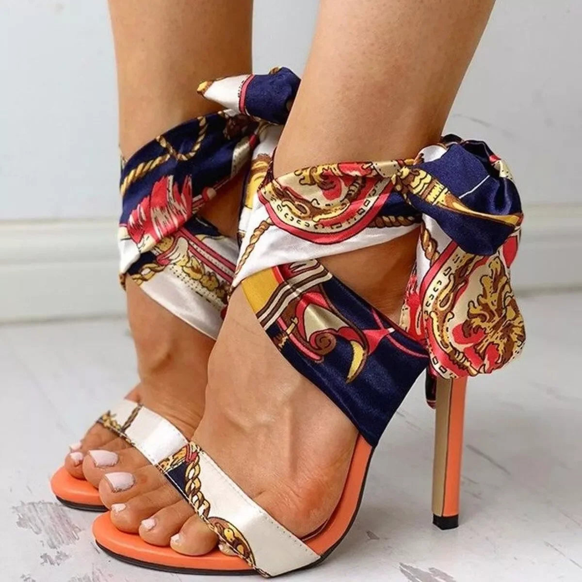 Women's open toe stiletto sandals elegant high heel shoes
