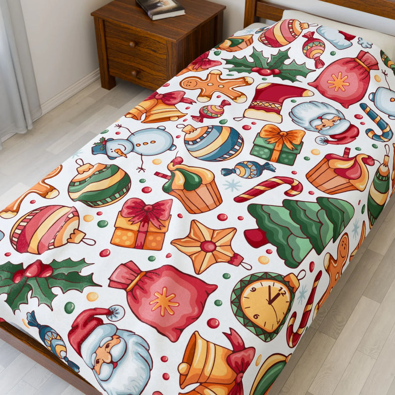 Velveteen Plush Christmas Throw Blanket | Cozy Holiday Home Decor - Evie's Dreamlands