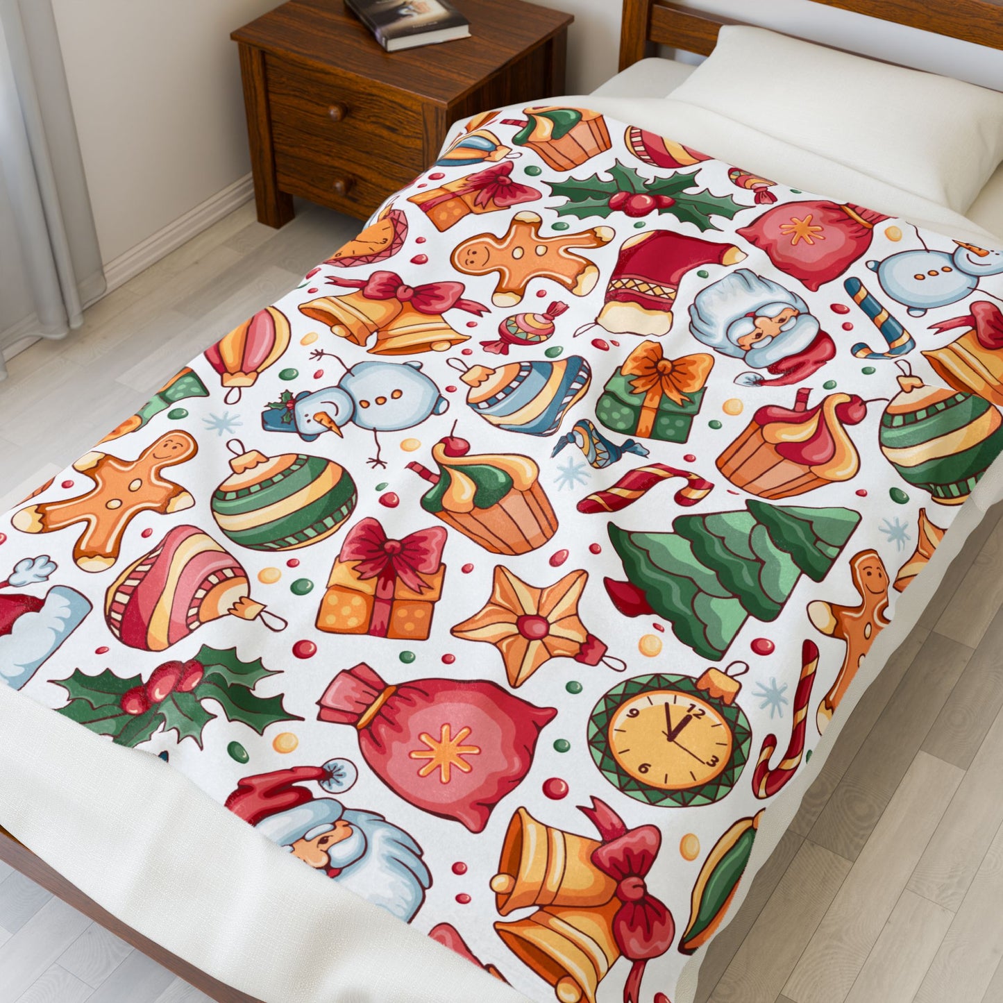 Velveteen Plush Christmas Throw Blanket | Cozy Holiday Home Decor