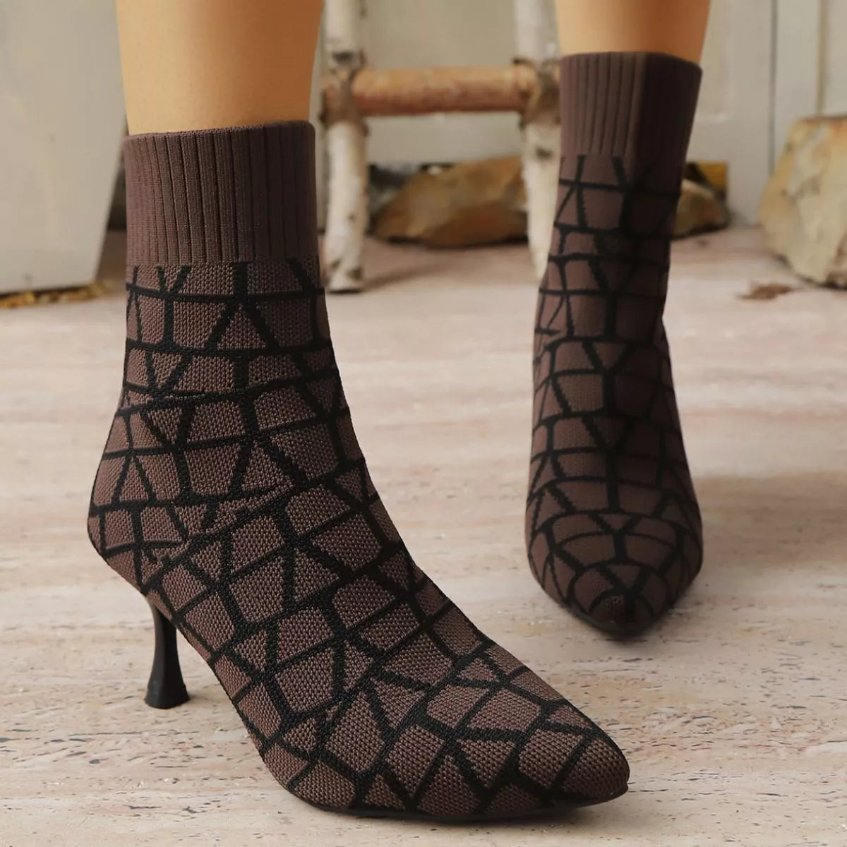 Point Toe Flared Heel Boots