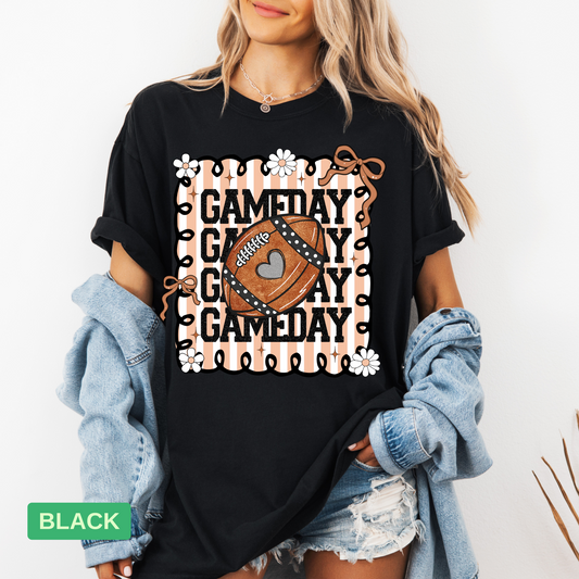 Gameday Glitter Football Shirt | Pink Football Mom Shirt | Coquette Gameday Shirt - Evie's Dreamlands