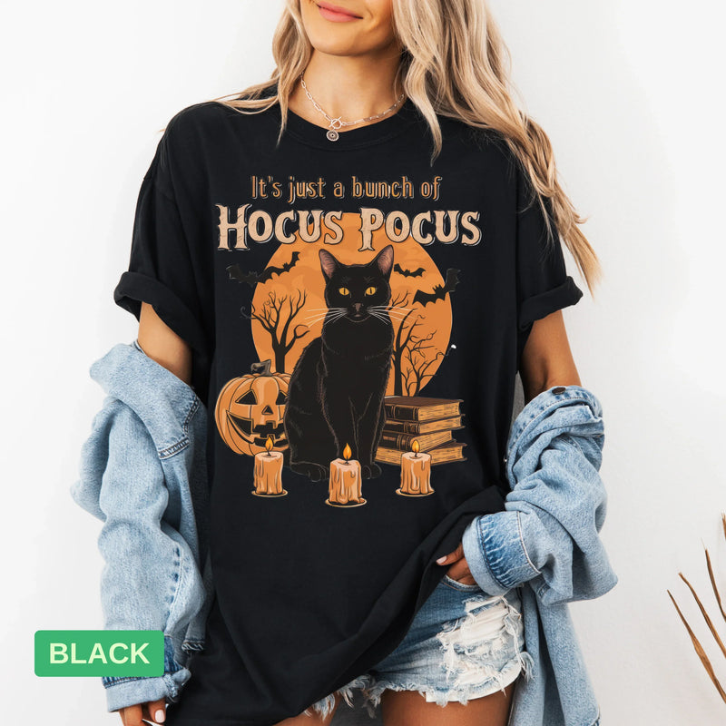 Hocus Pocus T-Shirt | Halloween Movie Shirt & Witchy Cat Gift - Evie's Dreamlands
