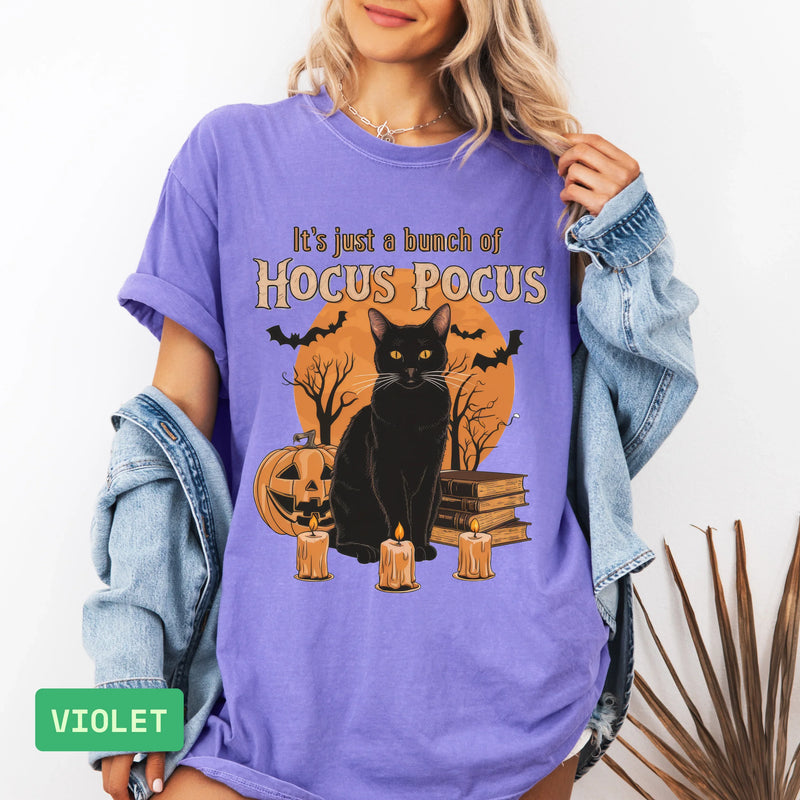 Hocus Pocus T-Shirt | Halloween Movie Shirt & Witchy Cat Gift - Evie's Dreamlands