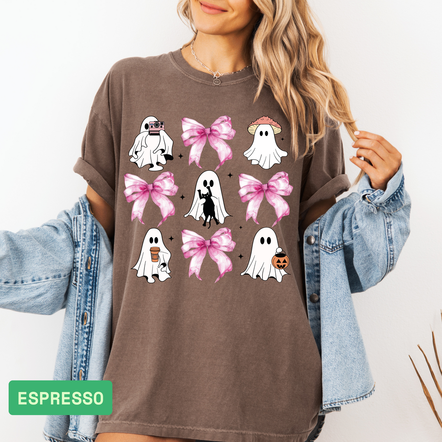 Pink Halloween T-Shirt | Spooky Breast Cancer Awareness Ghost & Pumpkin Tee - Evie's Dreamlands
