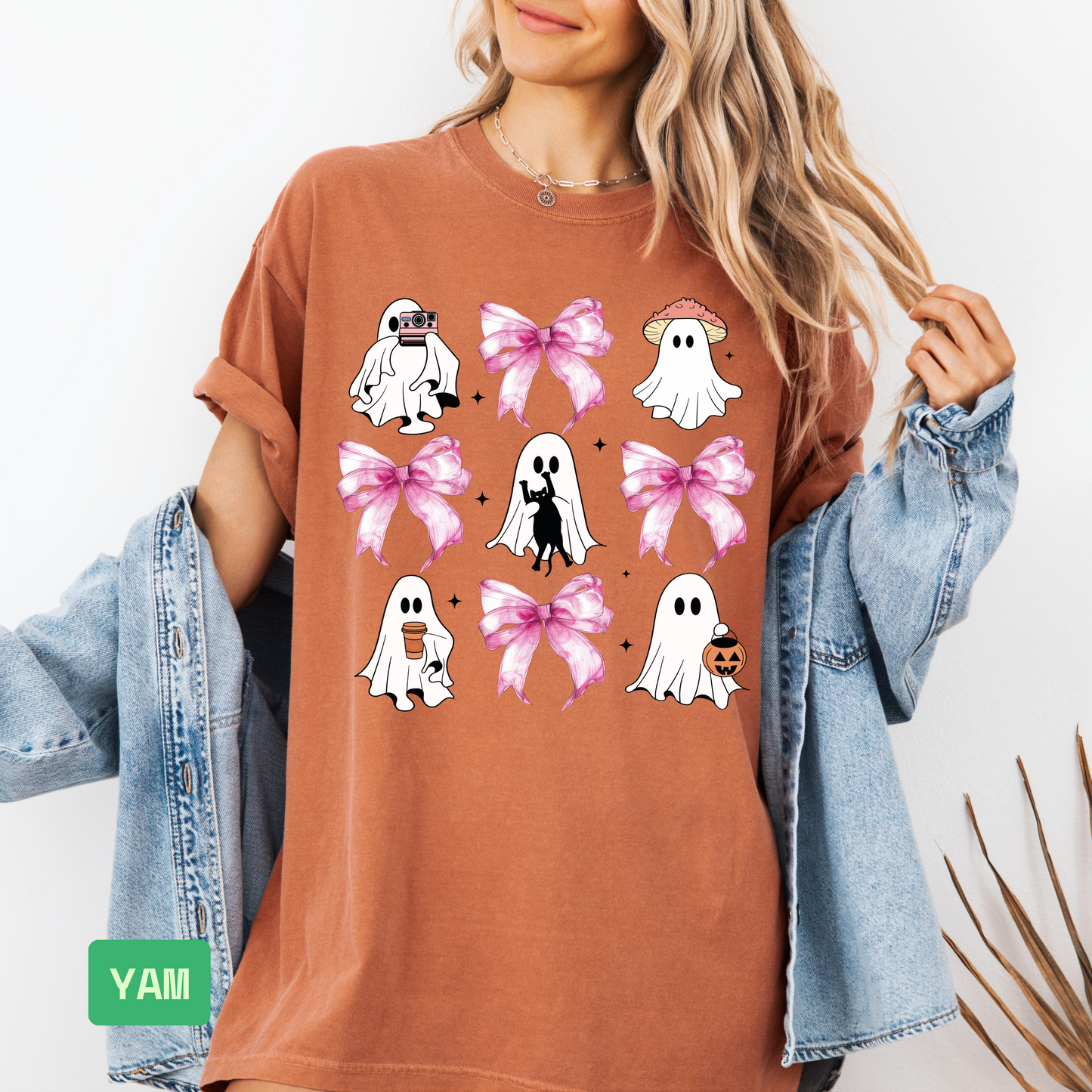 Pink Halloween T-Shirt | Spooky Breast Cancer Awareness Ghost & Pumpkin Tee - Evie's Dreamlands