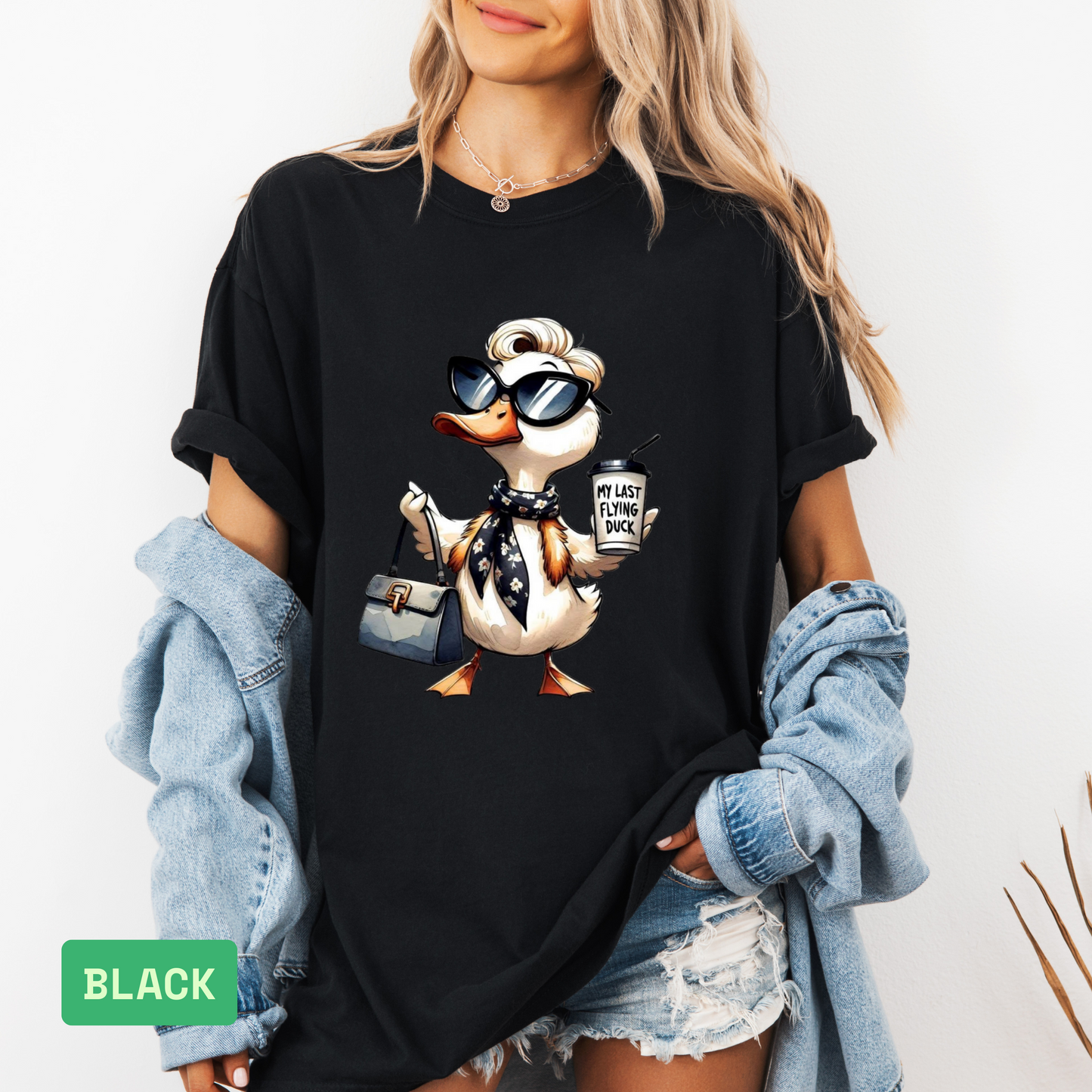 Funny Duck T-Shirt | "My Last Flying Duck" Sarcastic Tee | Quirky Duck Lover Gift - Evie's Dreamlands