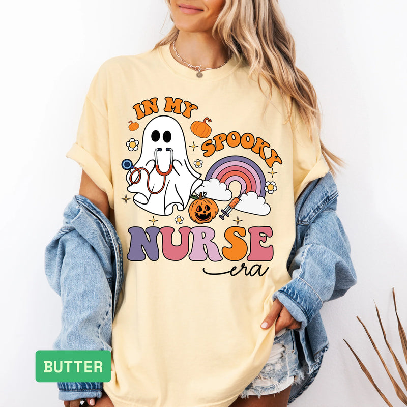 🩺 Spooky Season Nurse Shirt | Funny Comfort Colors Halloween Tee - Evie's Dreamlands