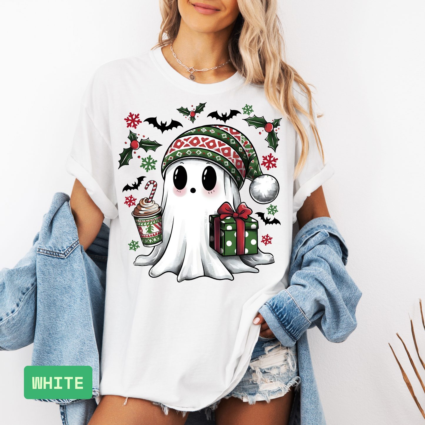 👻🎅 Comfort Colors Christmas Ghost Shirt | Funny Santa Holiday Tee - Evie's Dreamlands