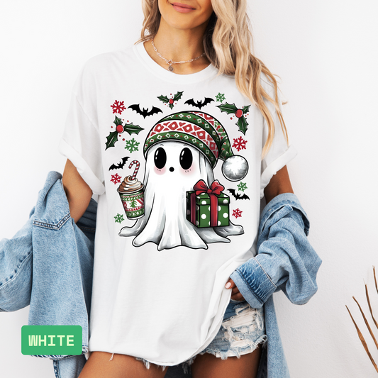👻🎅 Comfort Colors Christmas Ghost Shirt | Funny Santa Holiday Tee - Evie's Dreamlands