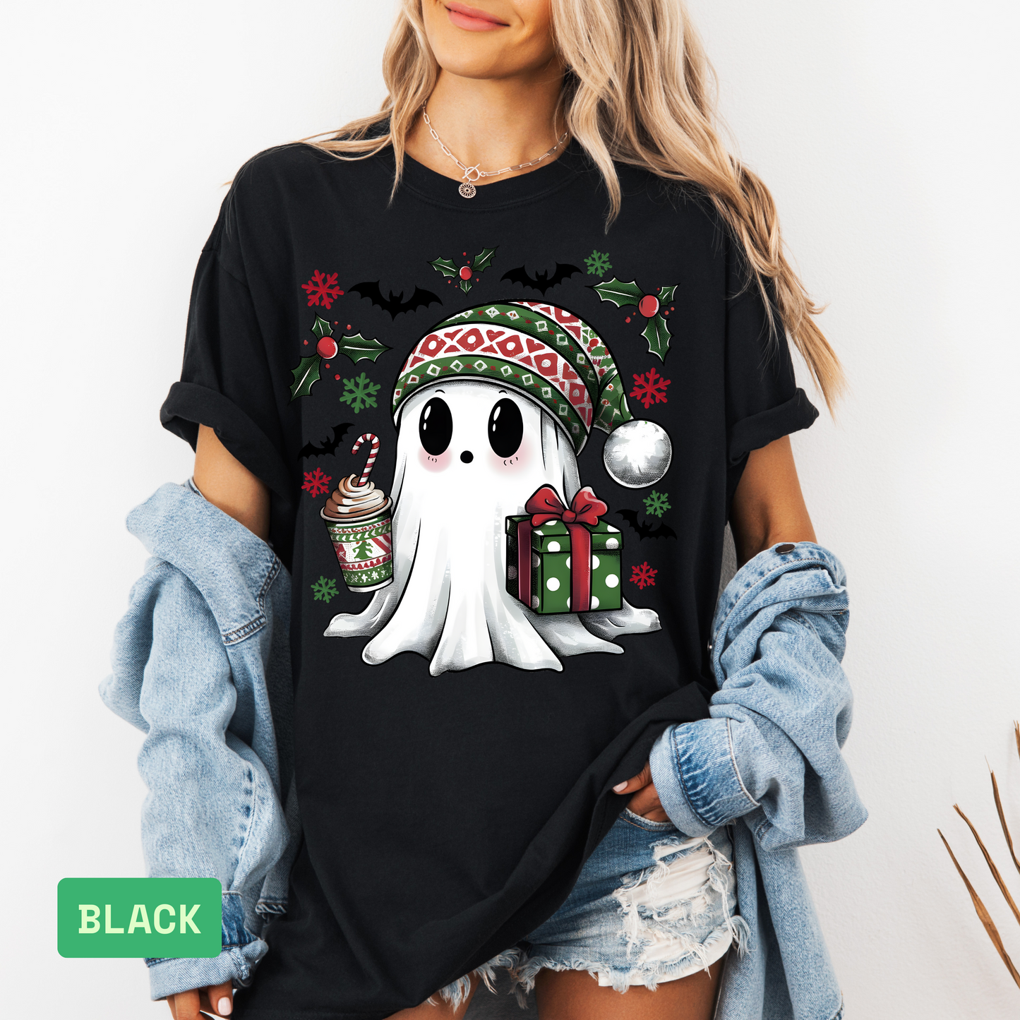 👻🎅 Comfort Colors Christmas Ghost Shirt | Funny Santa Holiday Tee - Evie's Dreamlands