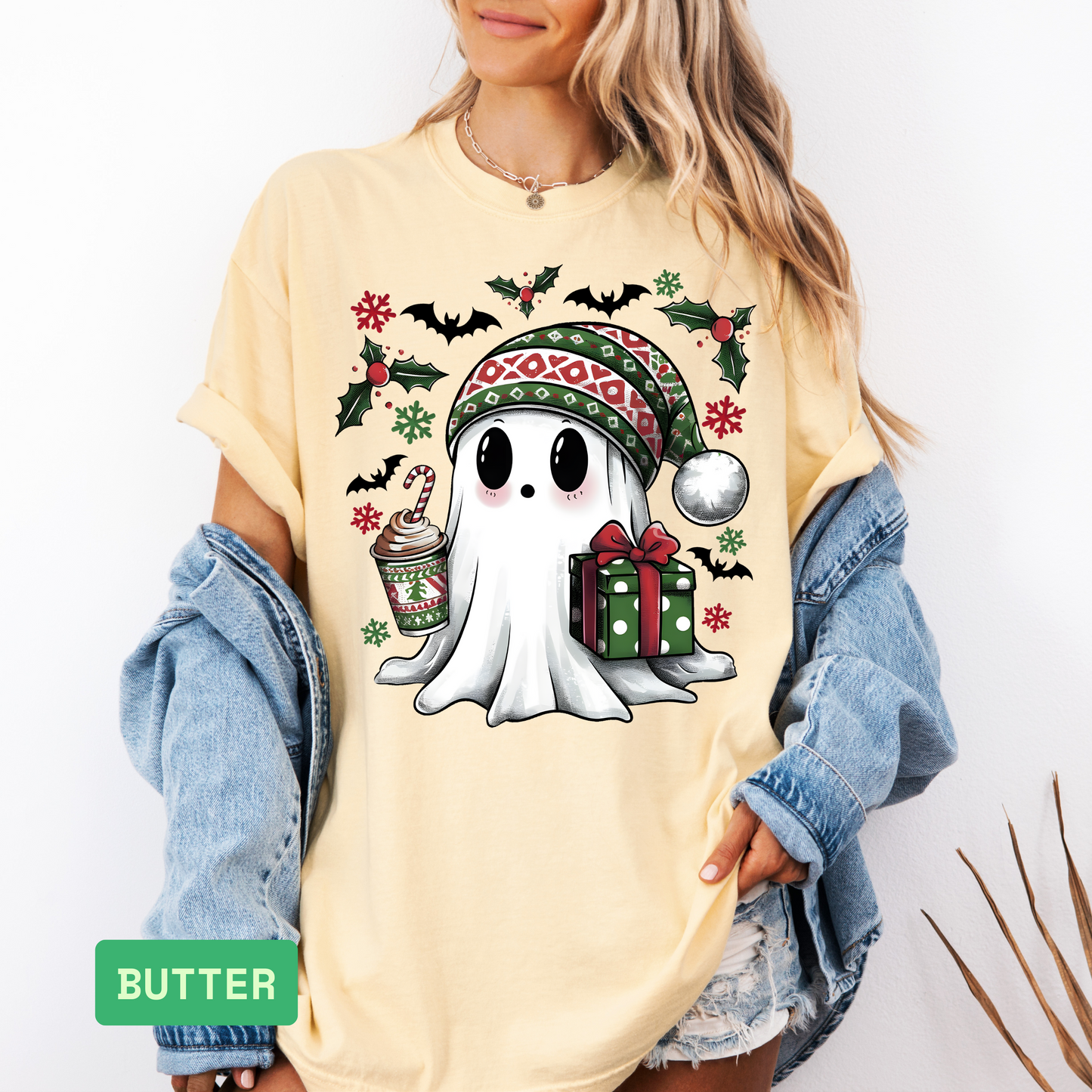 👻🎅 Comfort Colors Christmas Ghost Shirt | Funny Santa Holiday Tee - Evie's Dreamlands