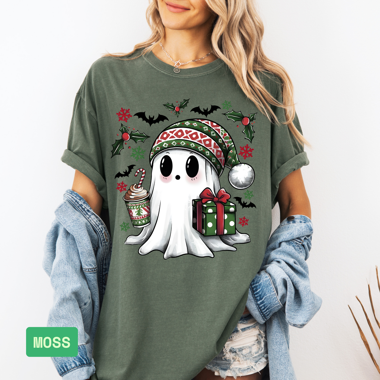 👻🎅 Comfort Colors Christmas Ghost Shirt | Funny Santa Holiday Tee - Evie's Dreamlands
