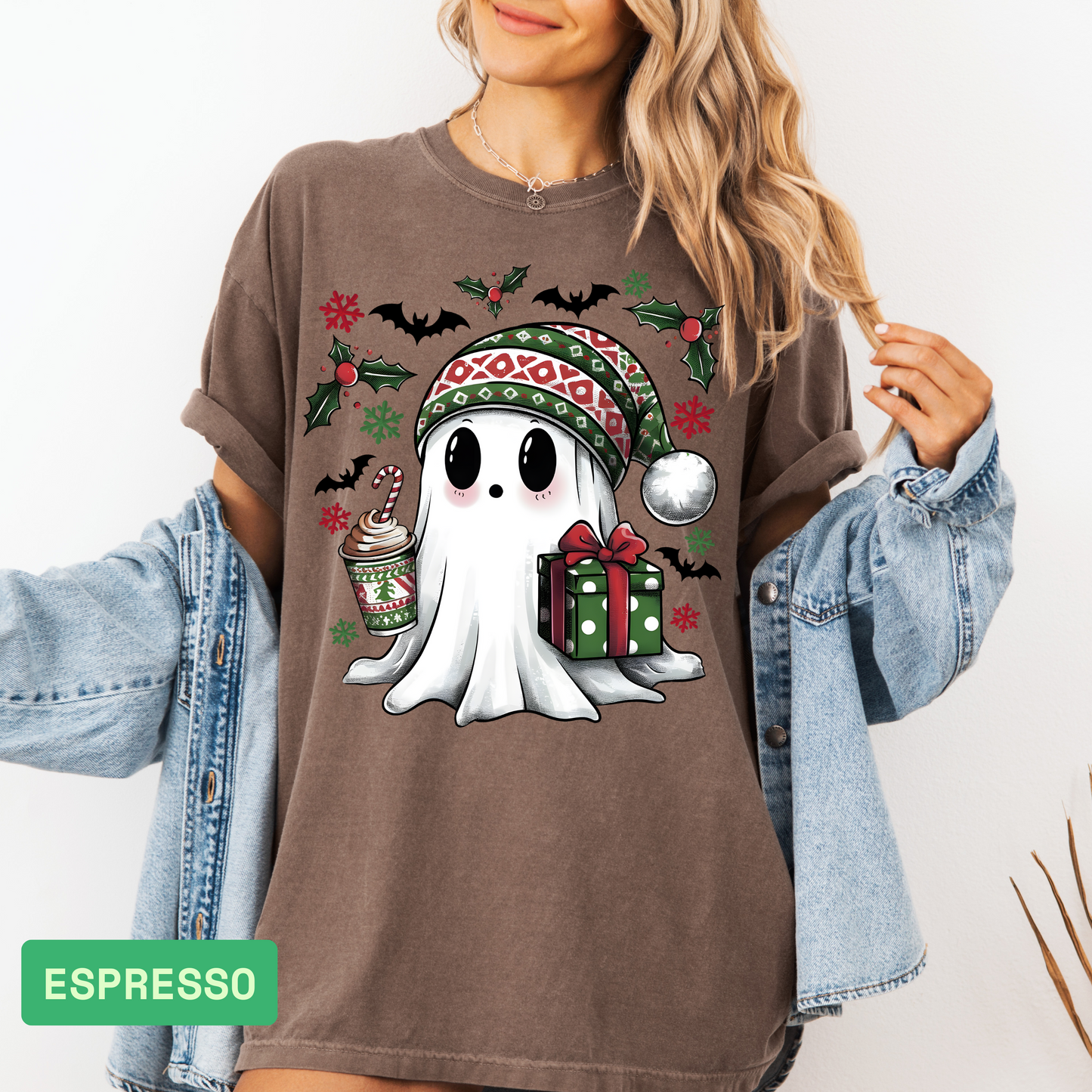 👻🎅 Comfort Colors Christmas Ghost Shirt | Funny Santa Holiday Tee - Evie's Dreamlands