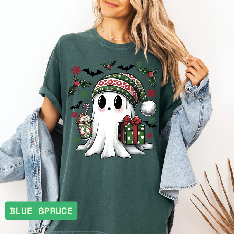 Christmas Ghost T-Shirt | Comfort Colors® Funny Christmas Gift - Evie's Dreamlands