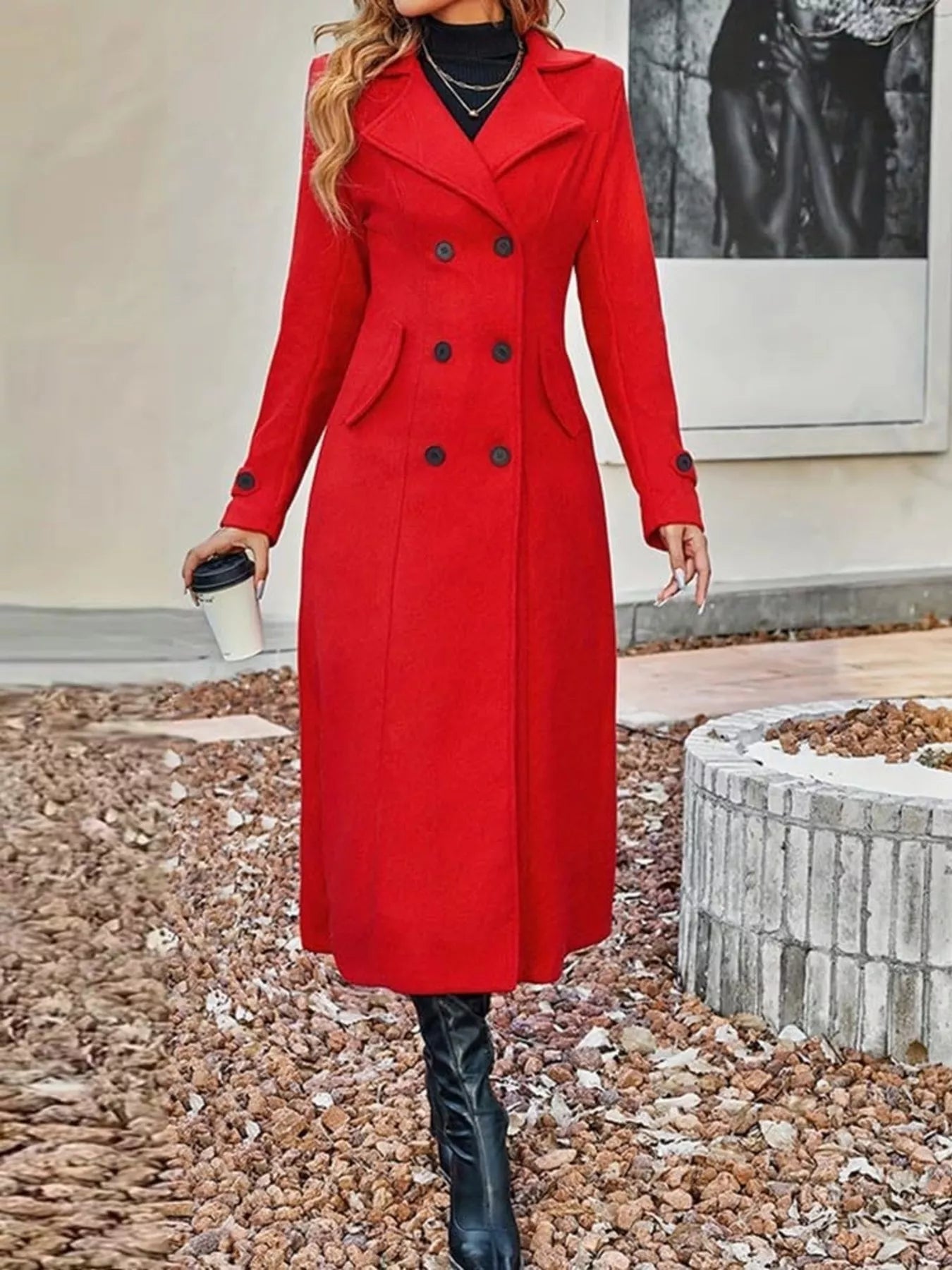 Double-Breasted Longline Trench Coat