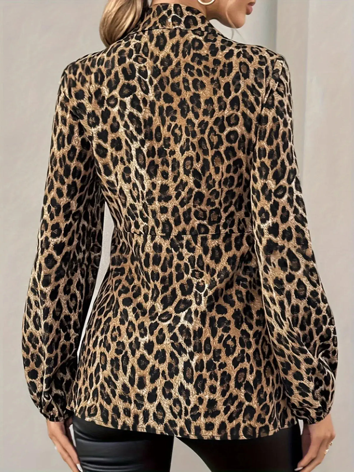 Leopard print blouse for women - back view