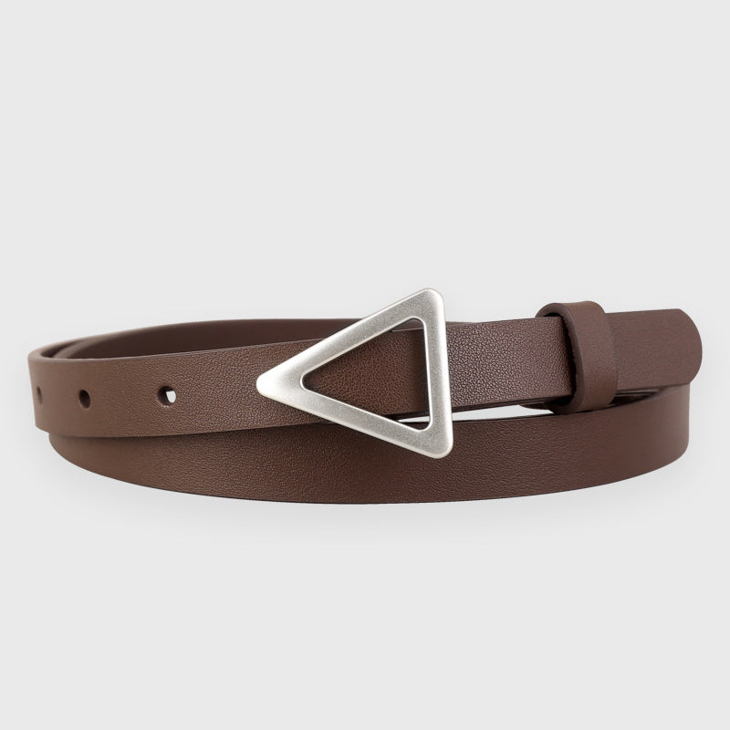 Triangle Buckle Skinny Belt