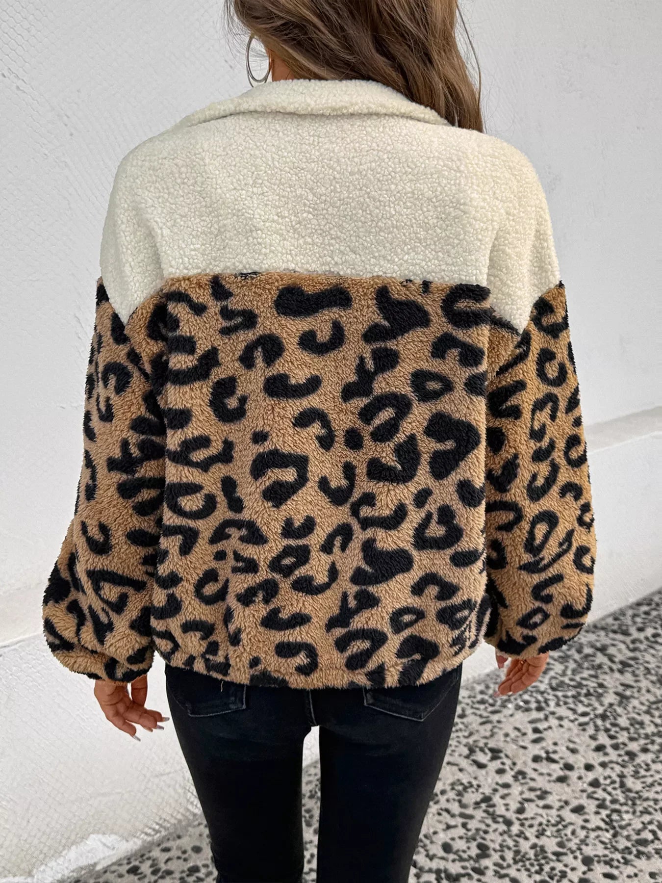Leopard Zip-Up Fleece Jacket
