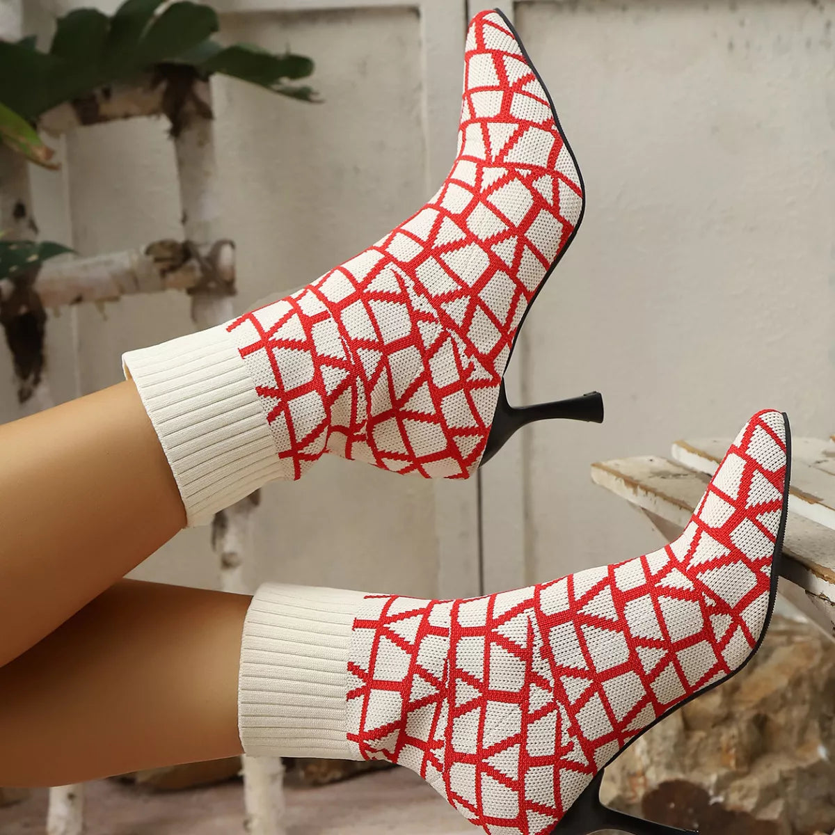 Point Toe Flared Heel Boots