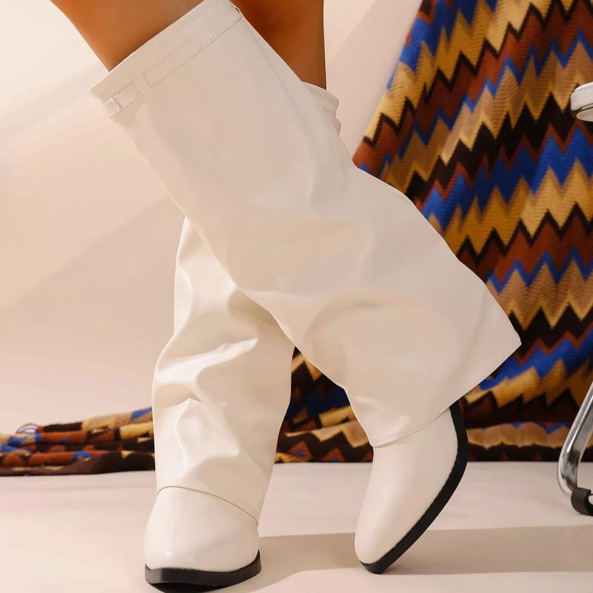 Point Toe Block Heel Boots