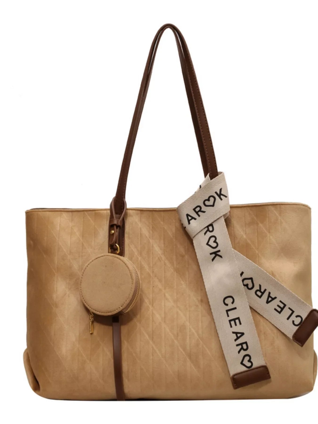 Large Capacity Velvet Tote Bag with Coin Purse – Luxe Everyday Carryall