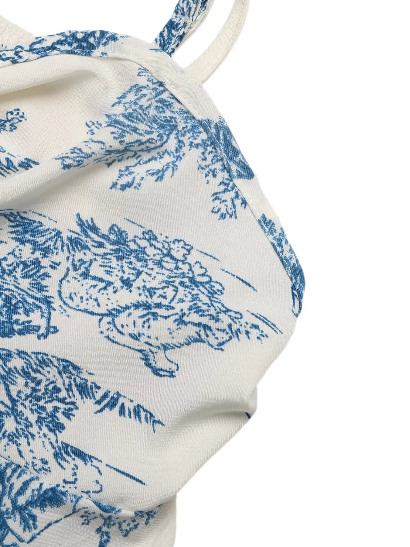 Floral tie-front cami top in blue, summer styling
