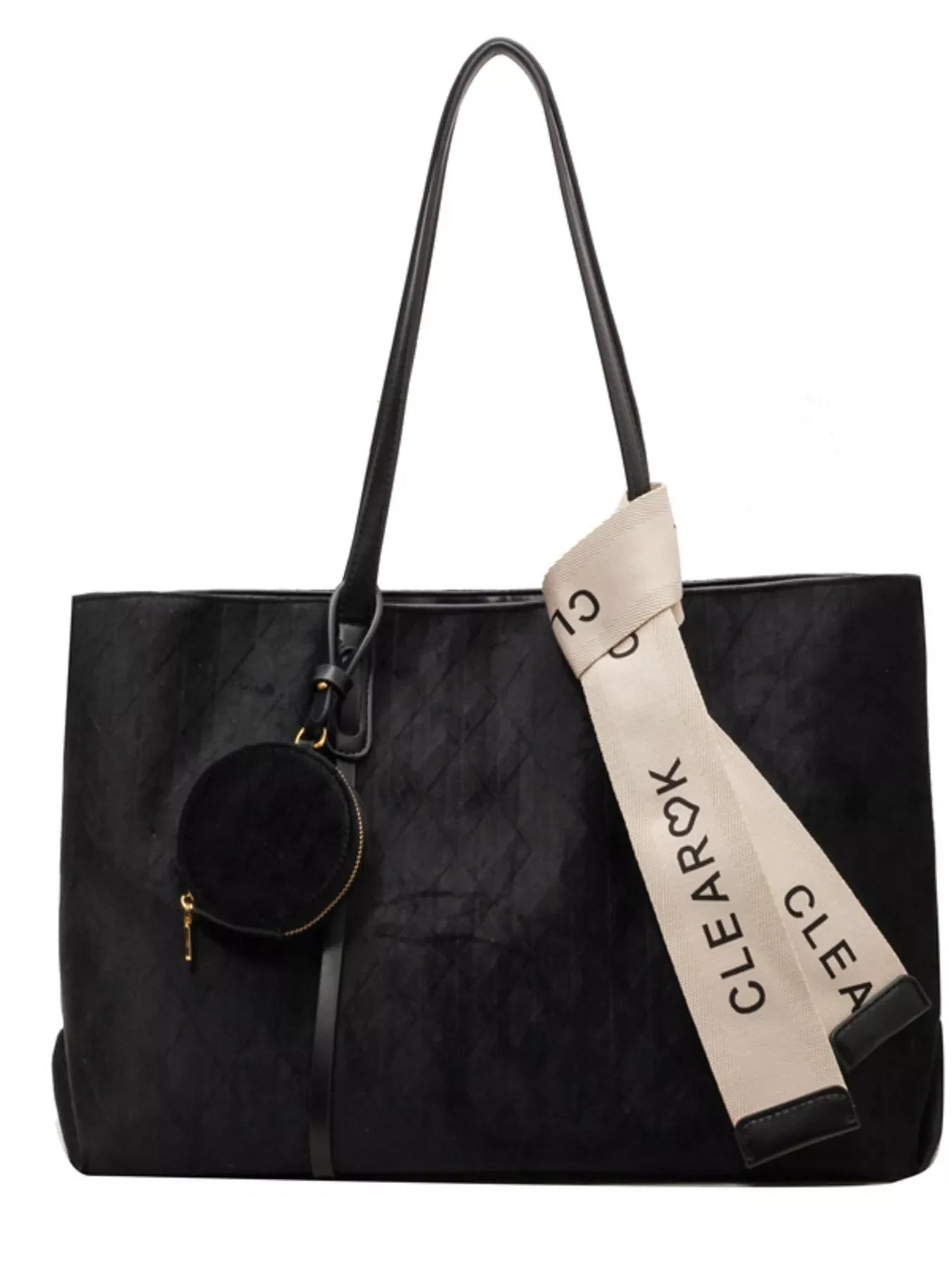 Large Capacity Velvet Tote Bag with Coin Purse – Luxe Everyday Carryall