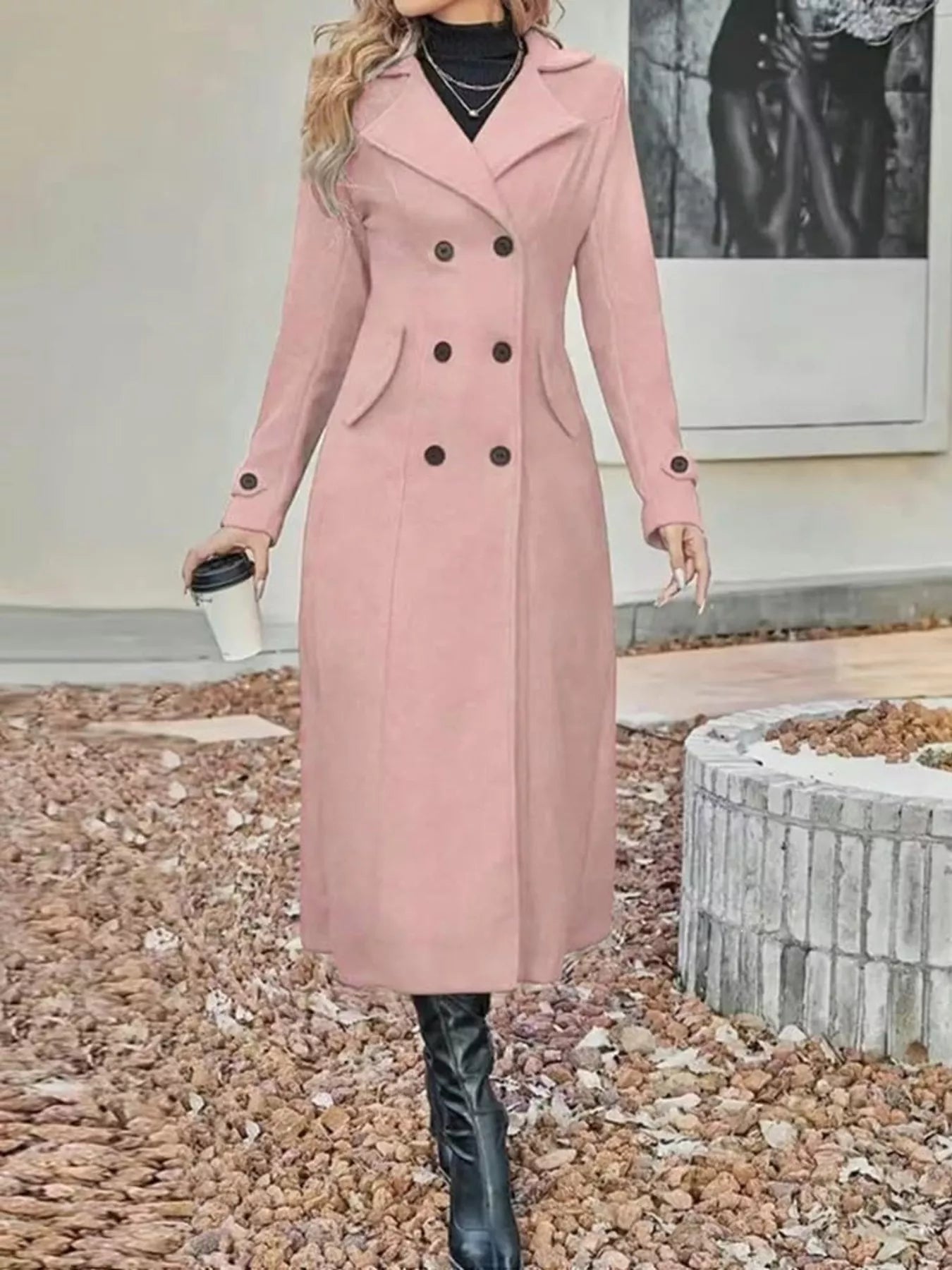 Double-Breasted Longline Trench Coat