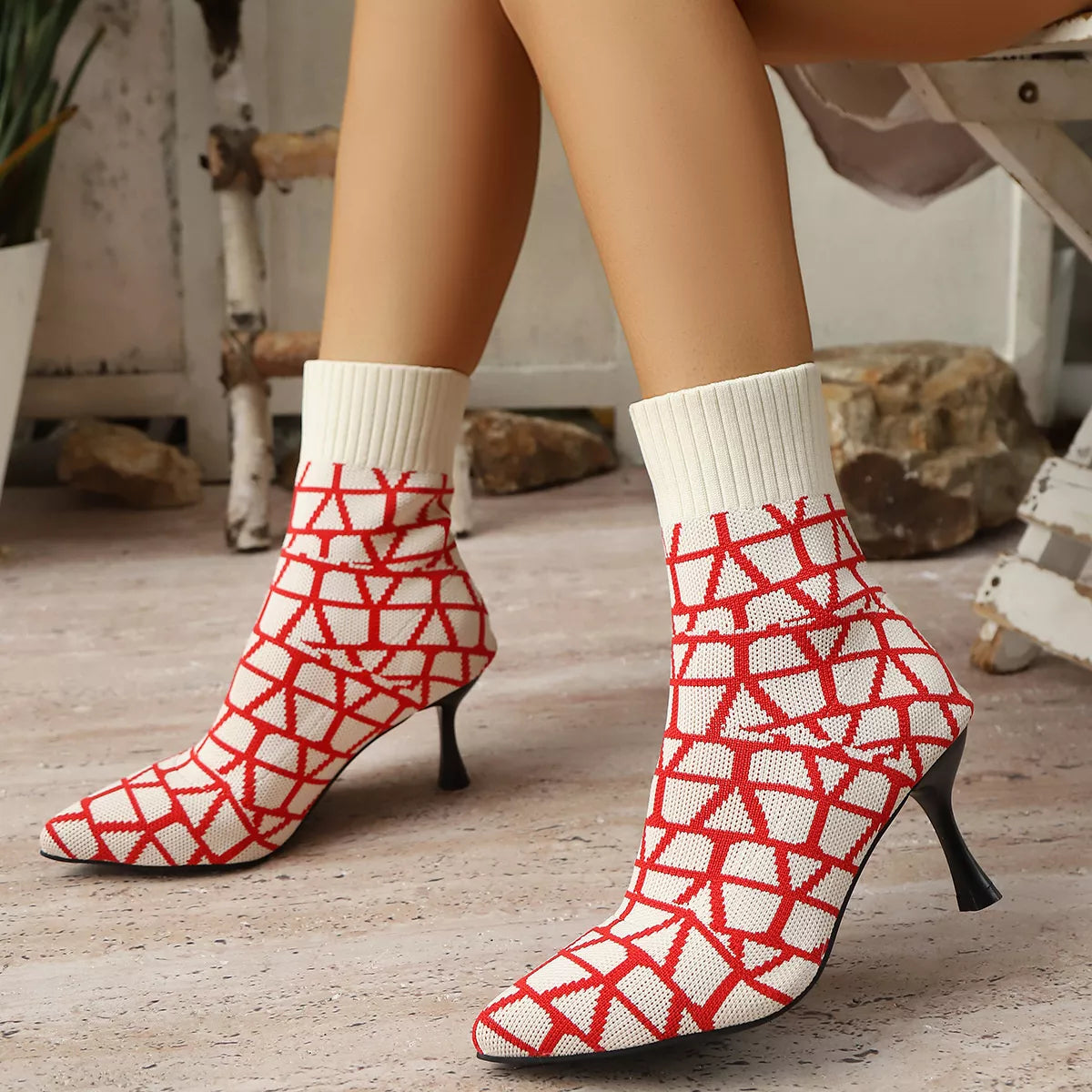 Point Toe Flared Heel Boots