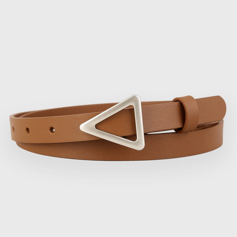 Triangle Buckle Skinny Belt