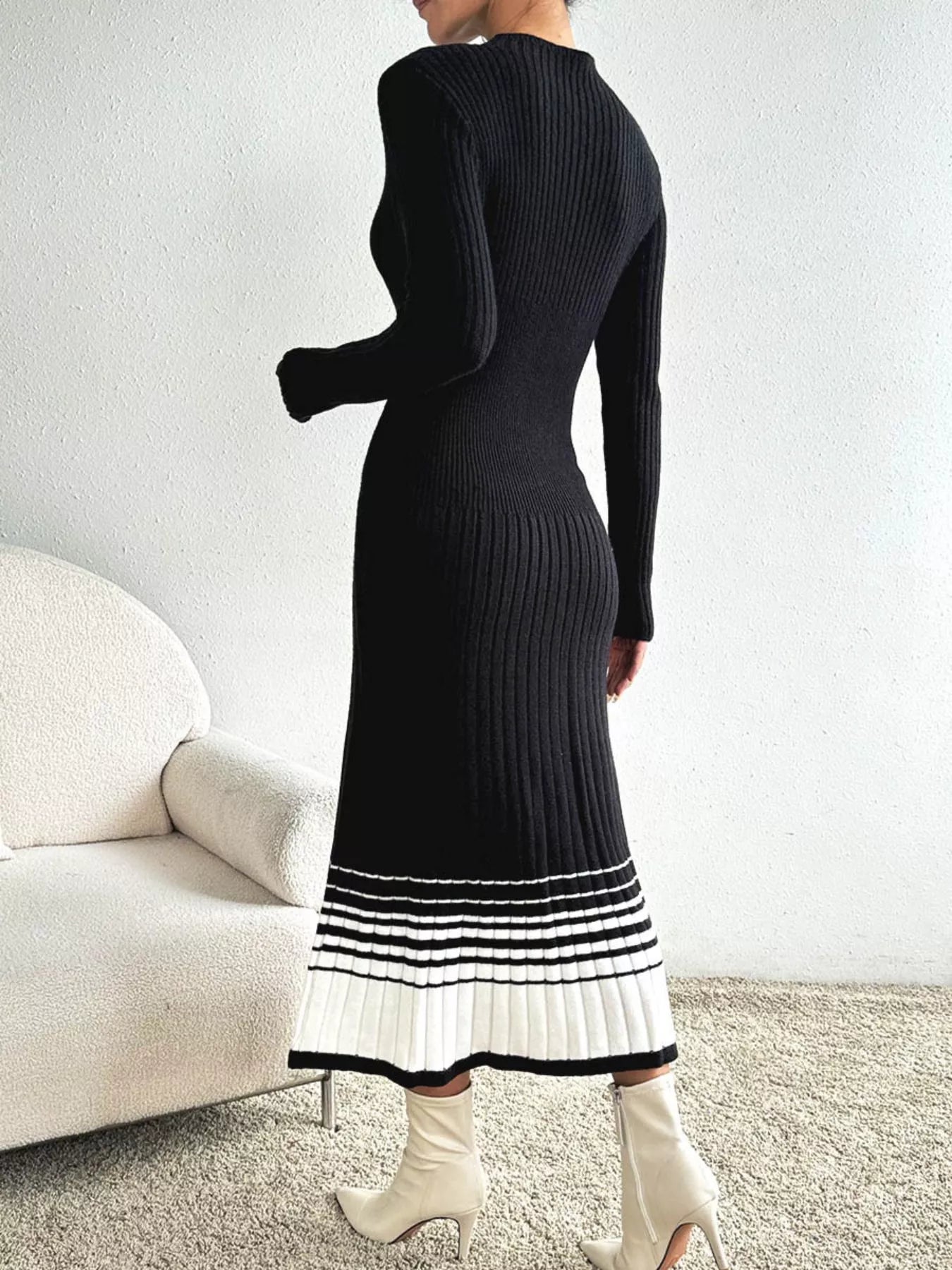 Ribbed Knit Sweater Dress