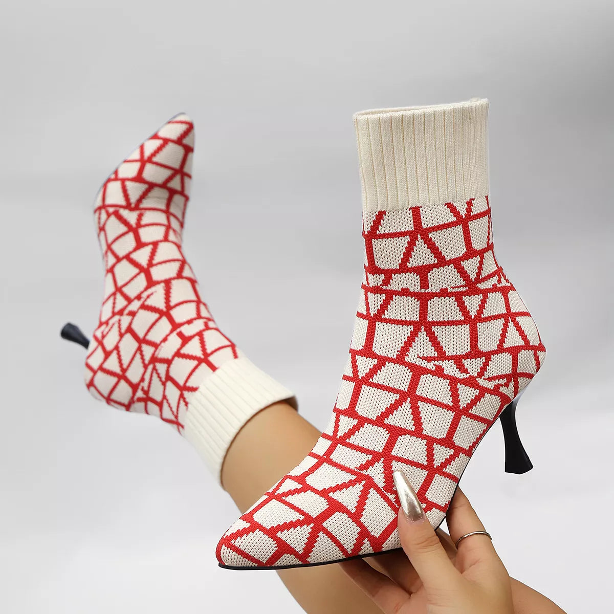 Point Toe Flared Heel Boots