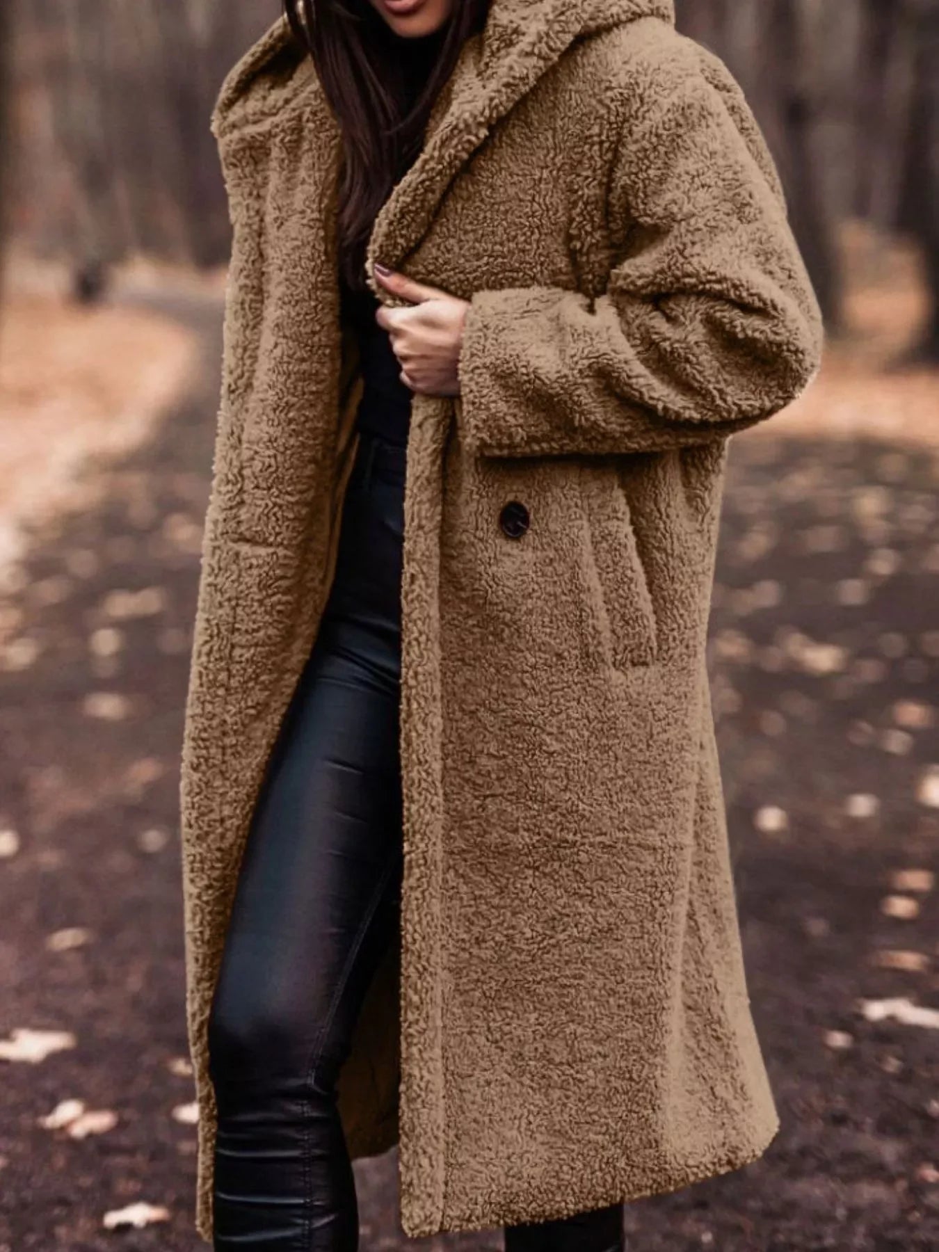 Hooded Teddy Bear Longline Coat | Cozy Winter Outerwear – Evie's Hooded Teddy Bear Longline Coat | Cozy Winter Outerwear – Evie's