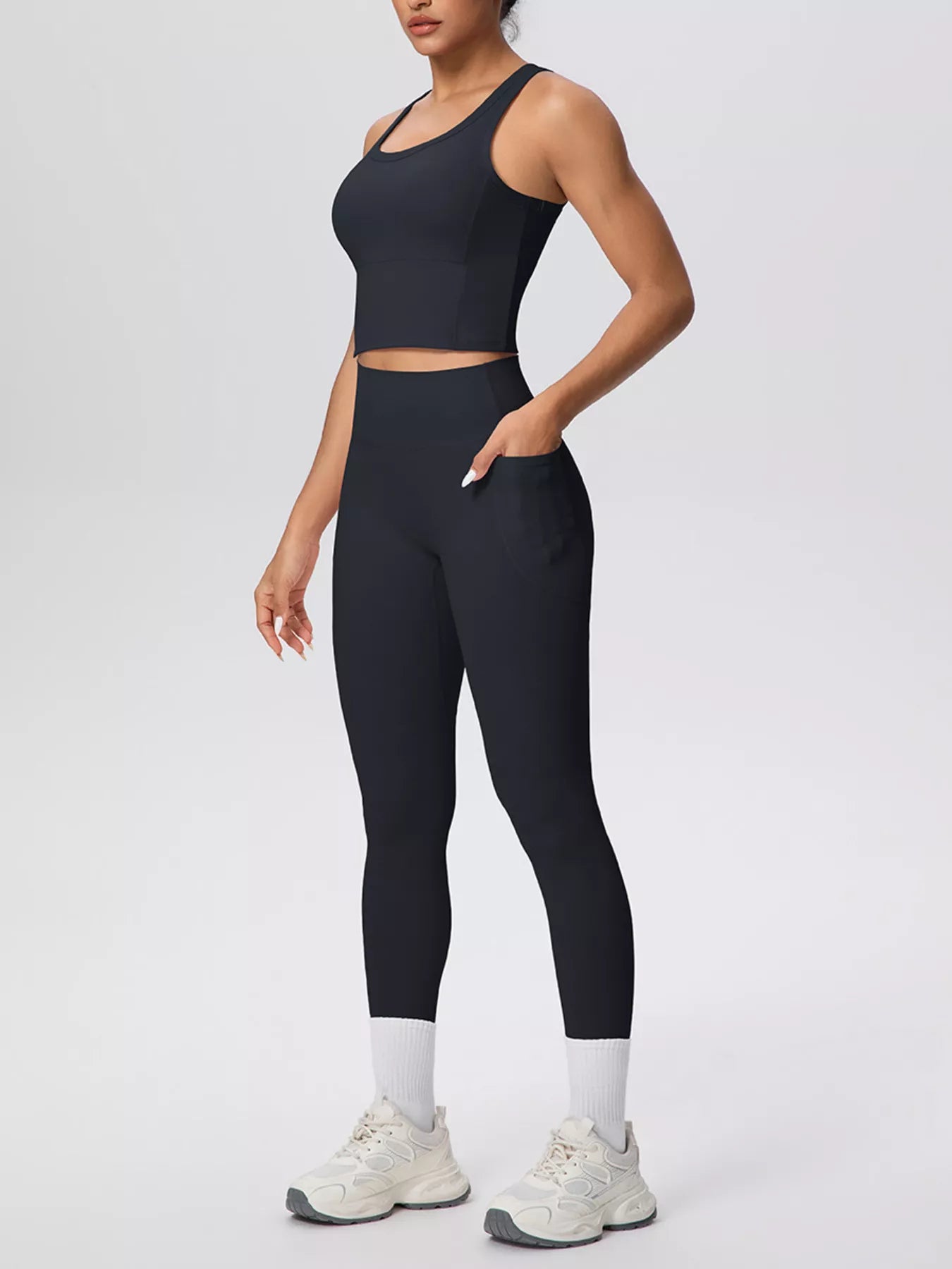 Scoop Neck Tank & High-Waisted Leggings Set