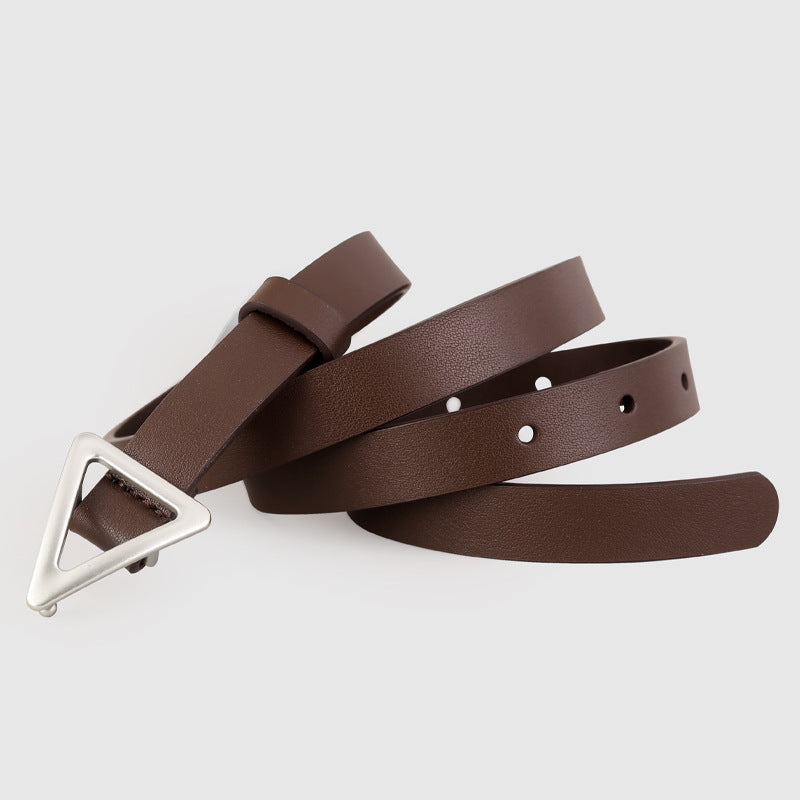 Triangle Buckle Skinny Belt