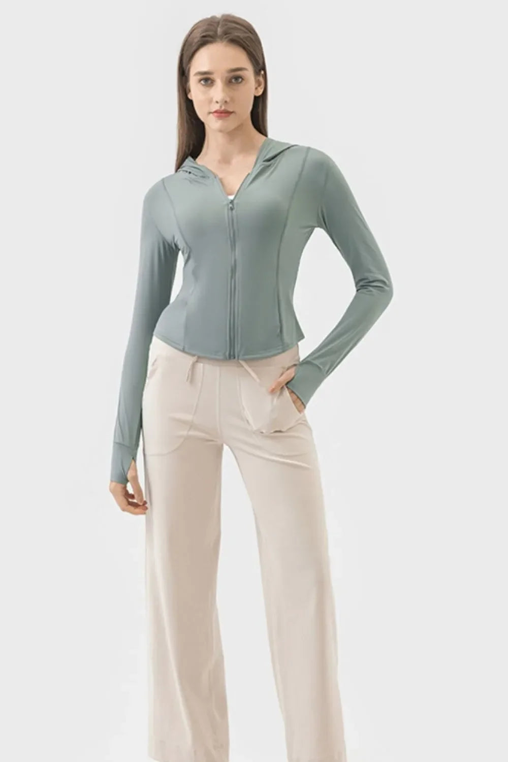 Zip Up Hooded Active Jacket