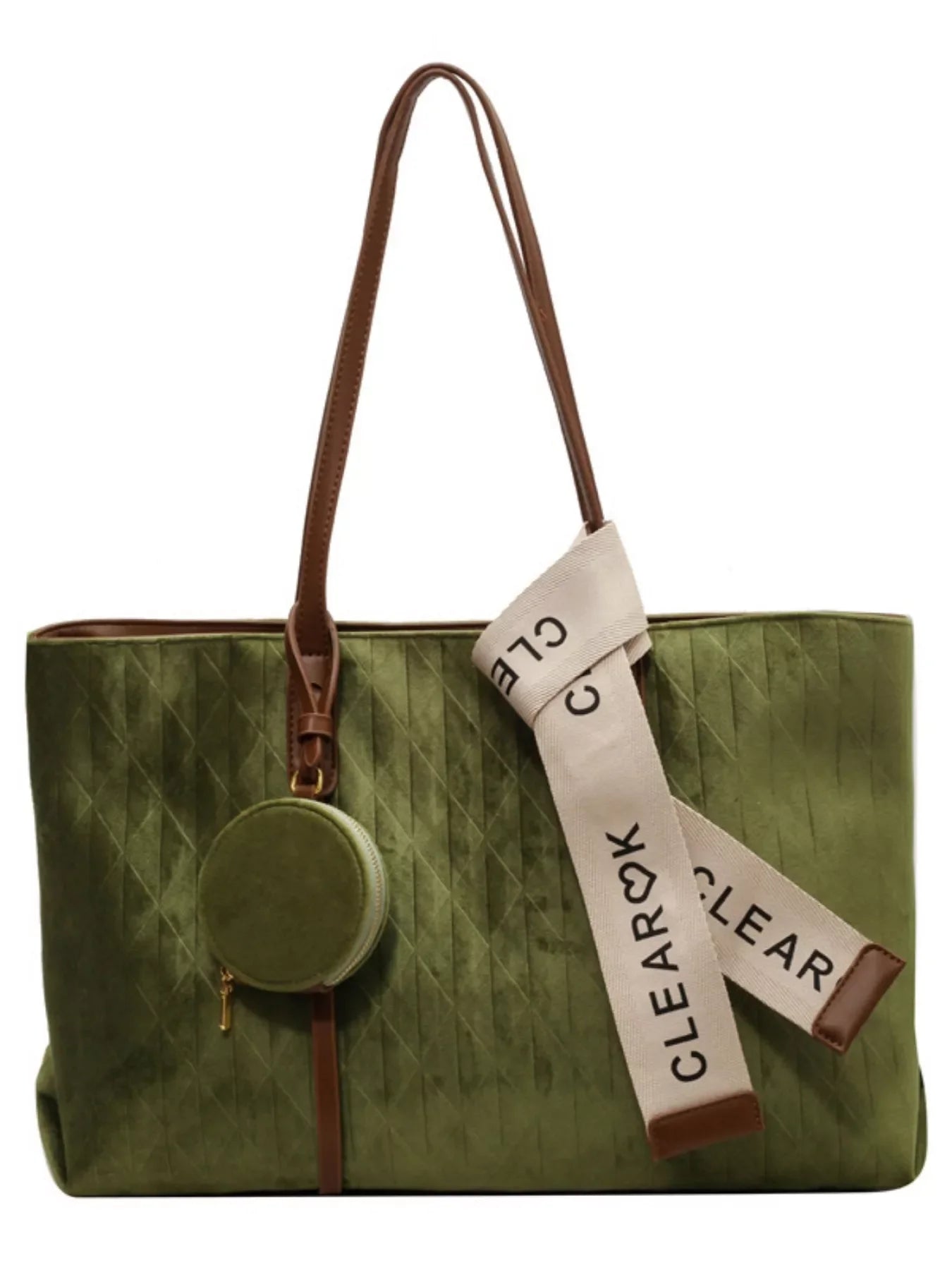 Large Capacity Velvet Tote Bag with Coin Purse – Luxe Everyday Carryall