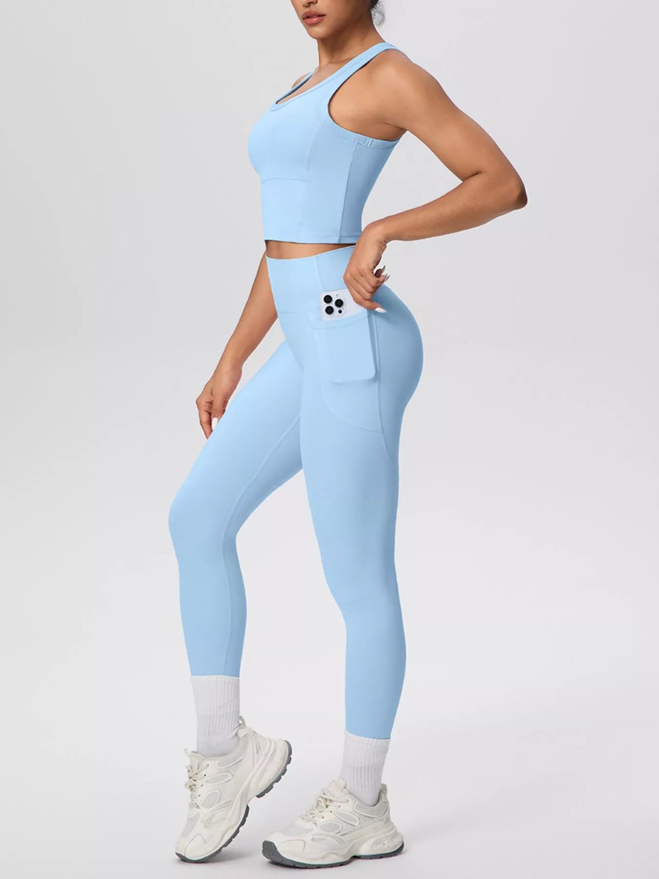 Scoop Neck Tank & High-Waisted Leggings Set