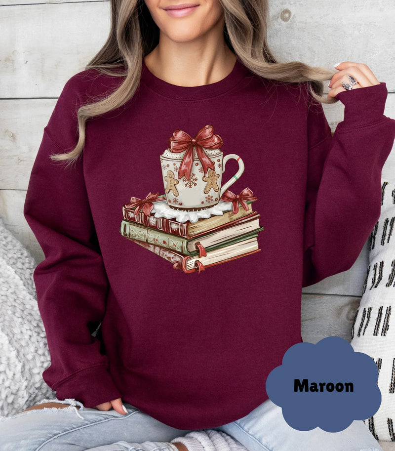 🎄☃️ Cozy Christmas Sweatshirt | Book Lover Gift for Her 🎁 - Evie's Dreamlands