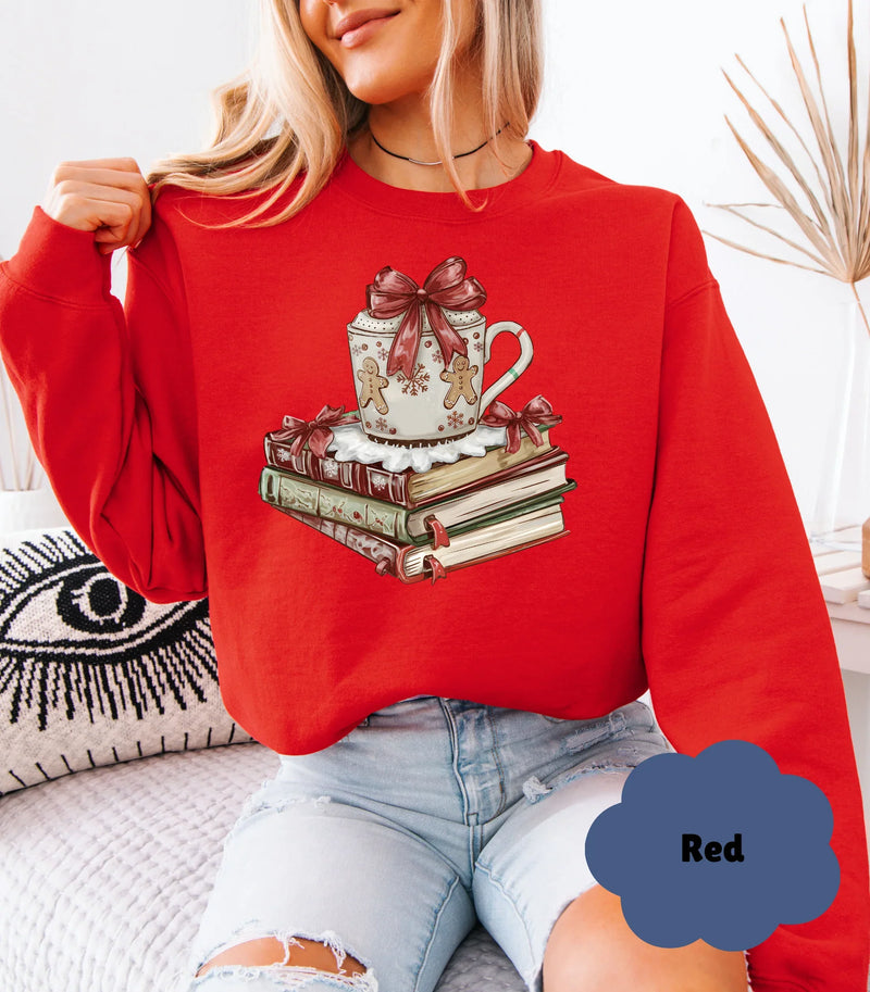 🎄☃️ Cozy Christmas Sweatshirt | Book Lover Gift for Her 🎁 - Evie's Dreamlands